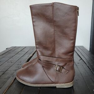 Old Navy Brown Boots Faux Leather EUC Women's 5 Mid-calf Fall Winter